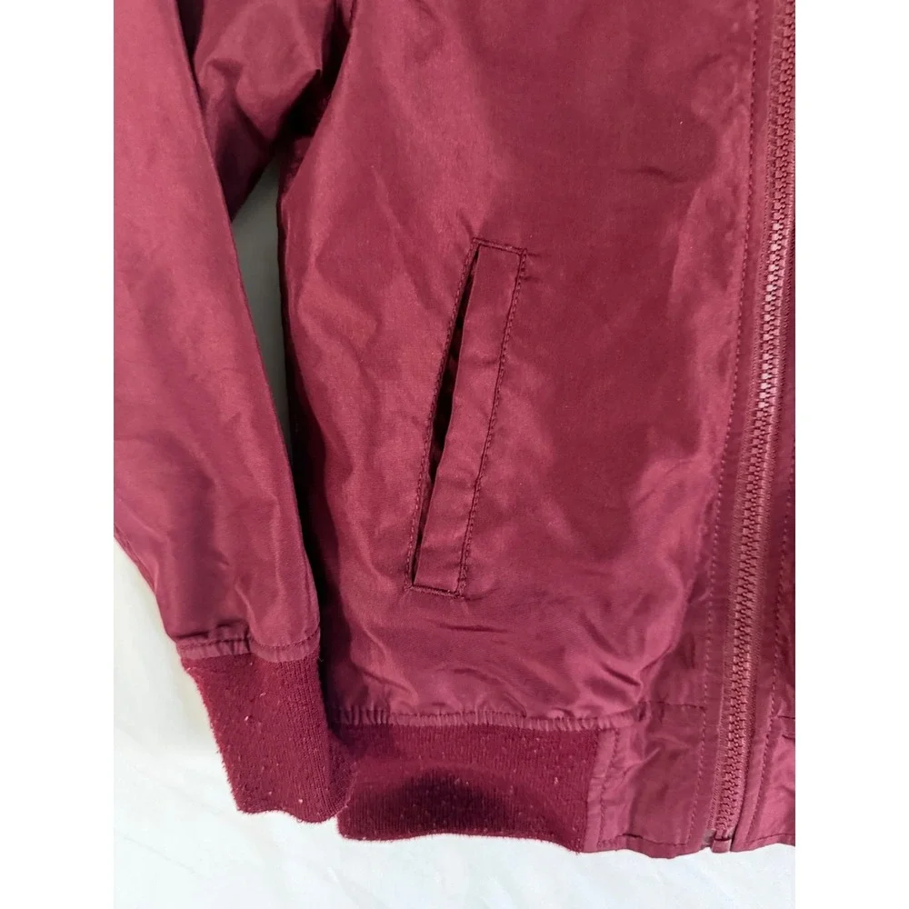 Childrens‎ Place Unisex Lined hooded burgundy full zip jacket sz 5/6 playtime